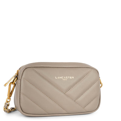 Pochette smartphone Zippée Mini Soft Matelassé Lancaster 530-36 Galet Fonce