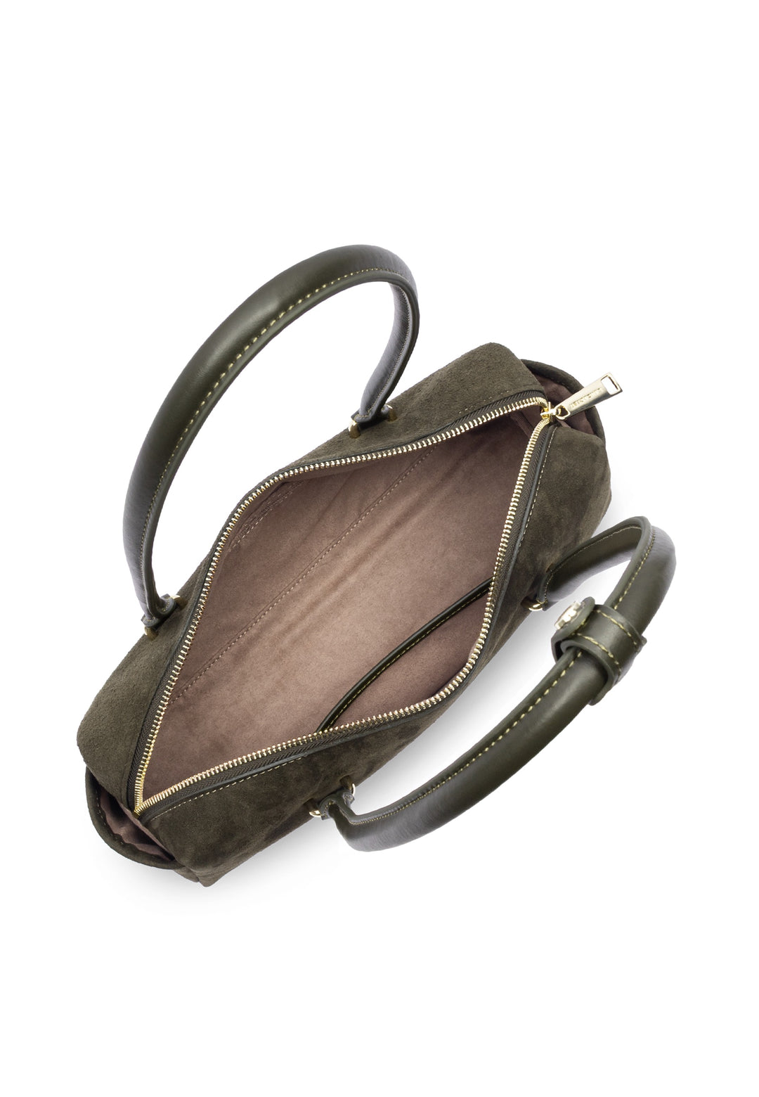 Lancaster Sac rectangle Zippé Suède Cube Kaki