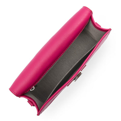 Sac trotteur A rabat avec fermoir Paris Ily Lancaster 531-012 Fuxia
