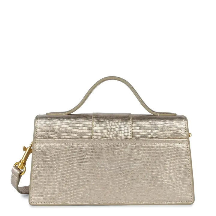 Lancaster Baguette Croco Ily M 531-013 Champagne - Lézard - Lucky Bag™