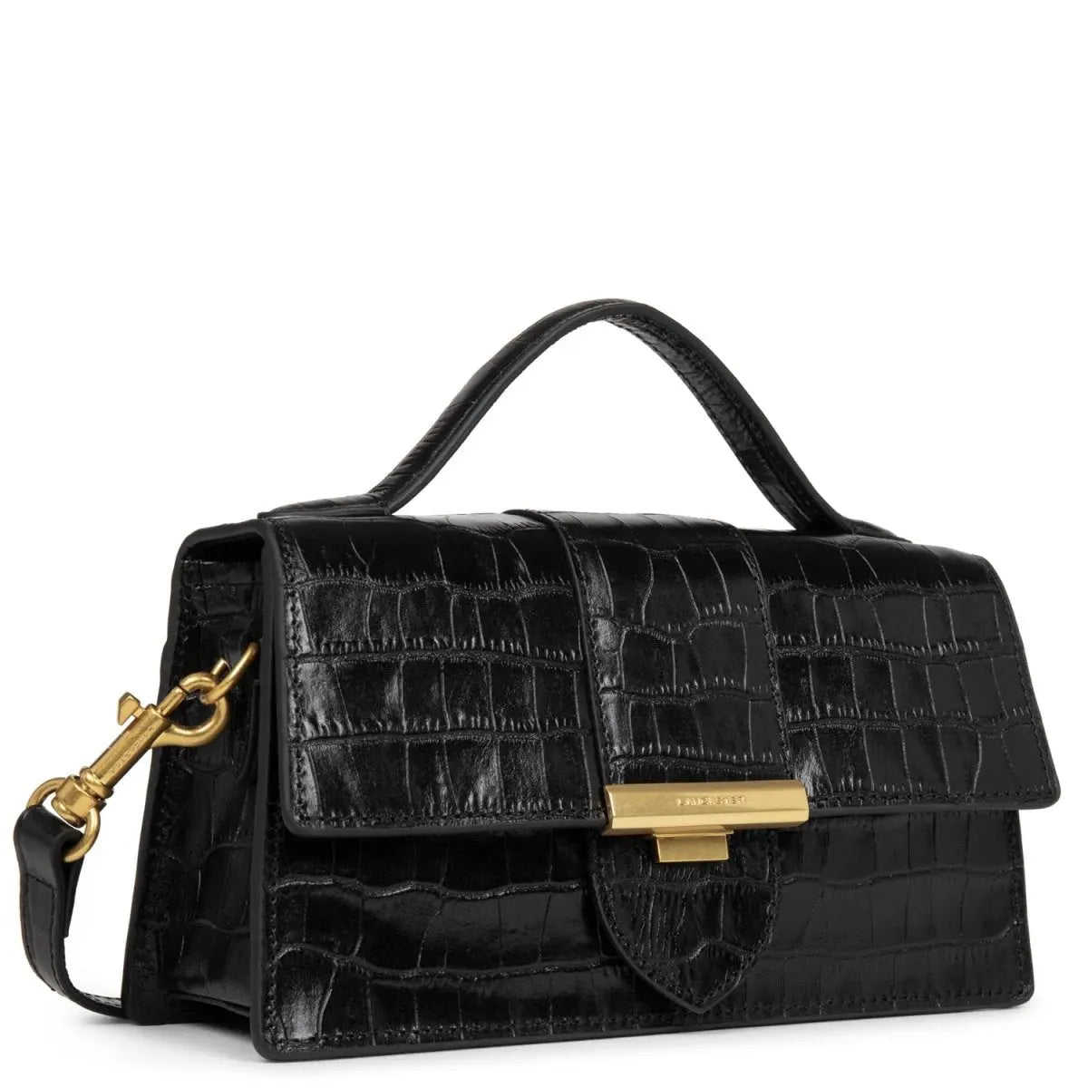 Sac baguette A rabat avec fermoir M Exo Ily Lancaster 531-013 Noir