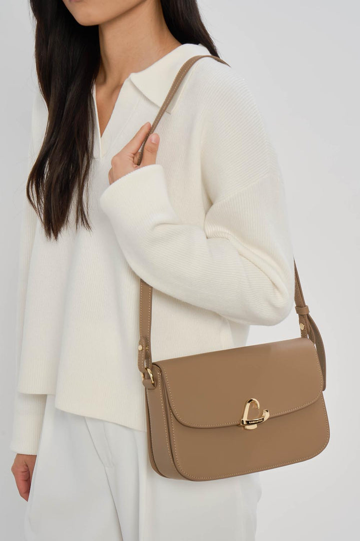 Lancaster Sac trotteur A rabat aimanté Paris Philos 531-082 Praline