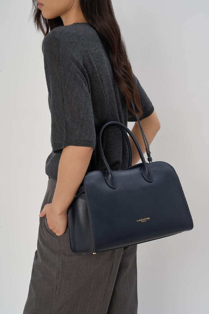 Lancaster Sac à main Zippé M Donna Hopper 531-121 Bleu Foncé