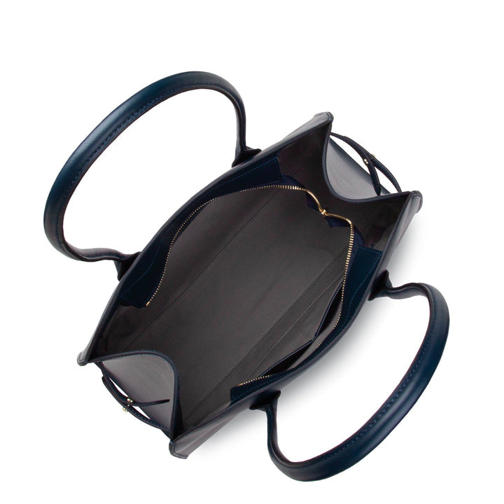 Lancaster Sac cabas épaule Zippé L Donna Hopper 531-122 Bleu Foncé