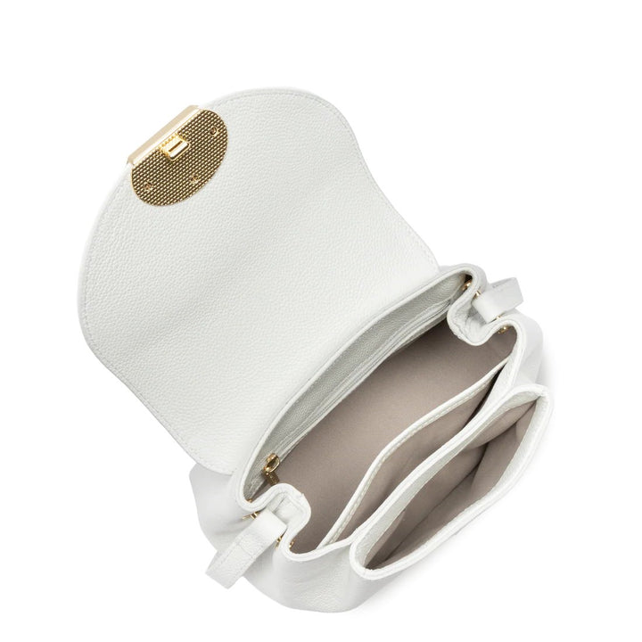 Lancaster kabelka přes rameno s klopou a zapínáním S Milano Pia 547-130 Bílá