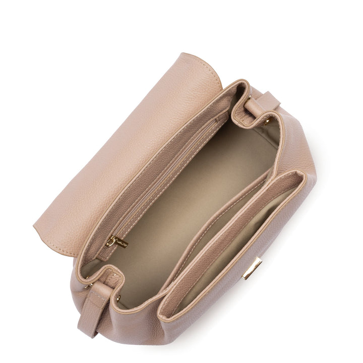 Lancaster Sac à main A rabat avec fermoir M Milano Pia 547-131 Nude