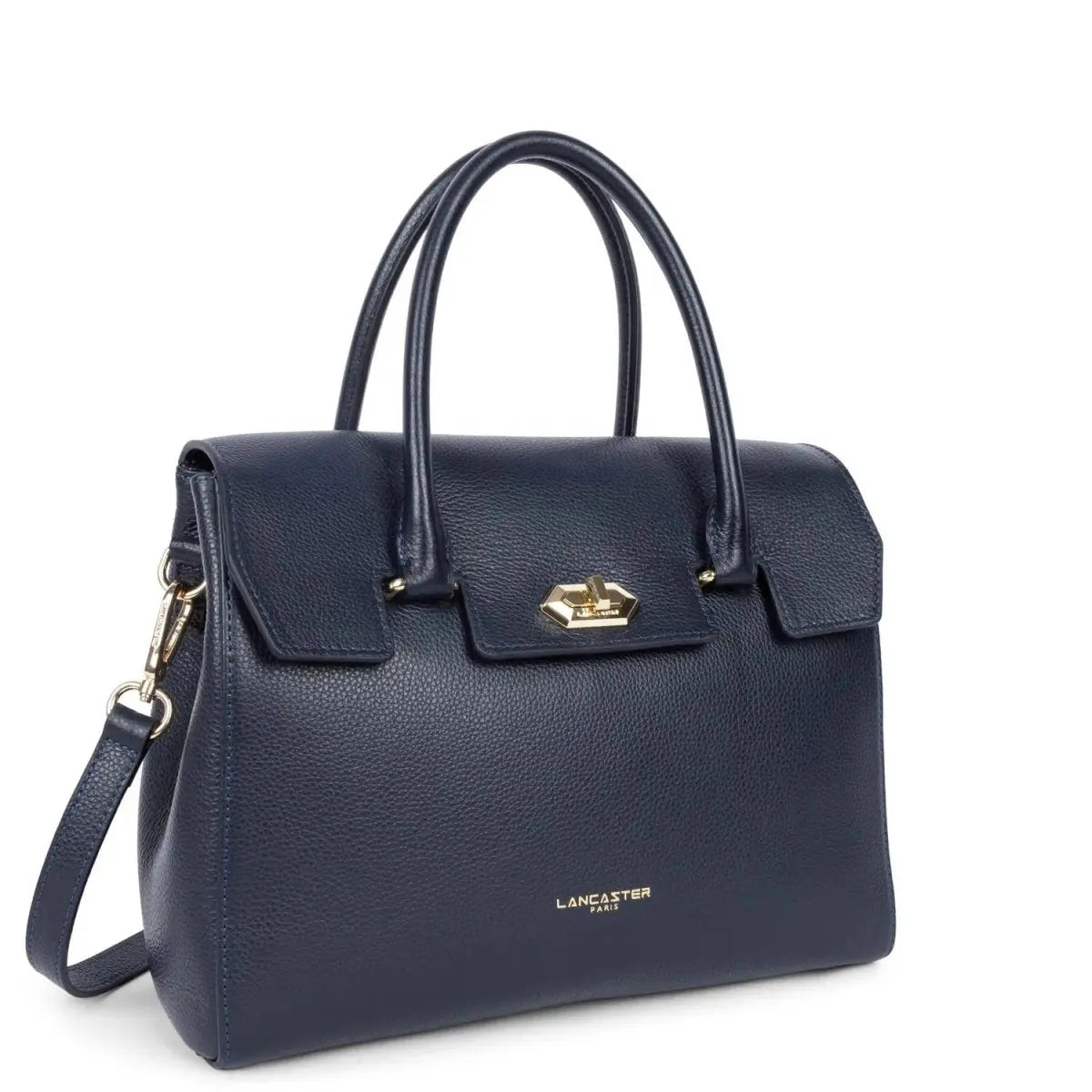 Sac à main A rabat avec fermoir M Milano Cosmos Lancaster 547-56 Bleu Foncé