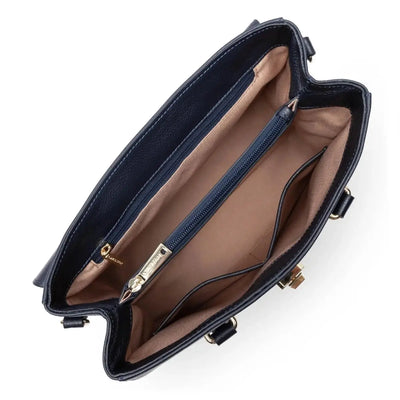 Sac à main A rabat avec fermoir M Milano Cosmos Lancaster 547-56 Bleu Foncé