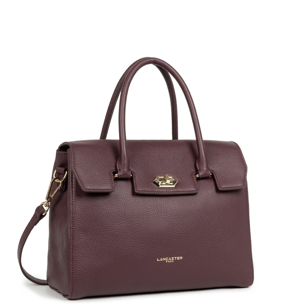 Lancaster Handbag with Flap and Clasp M Milano Cosmos 547-56 Bordeaux