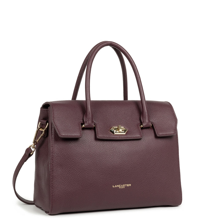 Lancaster Handbag with Flap and Clasp M Milano Cosmos 547-56 Bordeaux