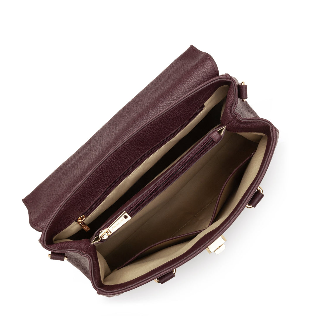 Lancaster Handbag with Flap and Clasp M Milano Cosmos 547-56 Bordeaux