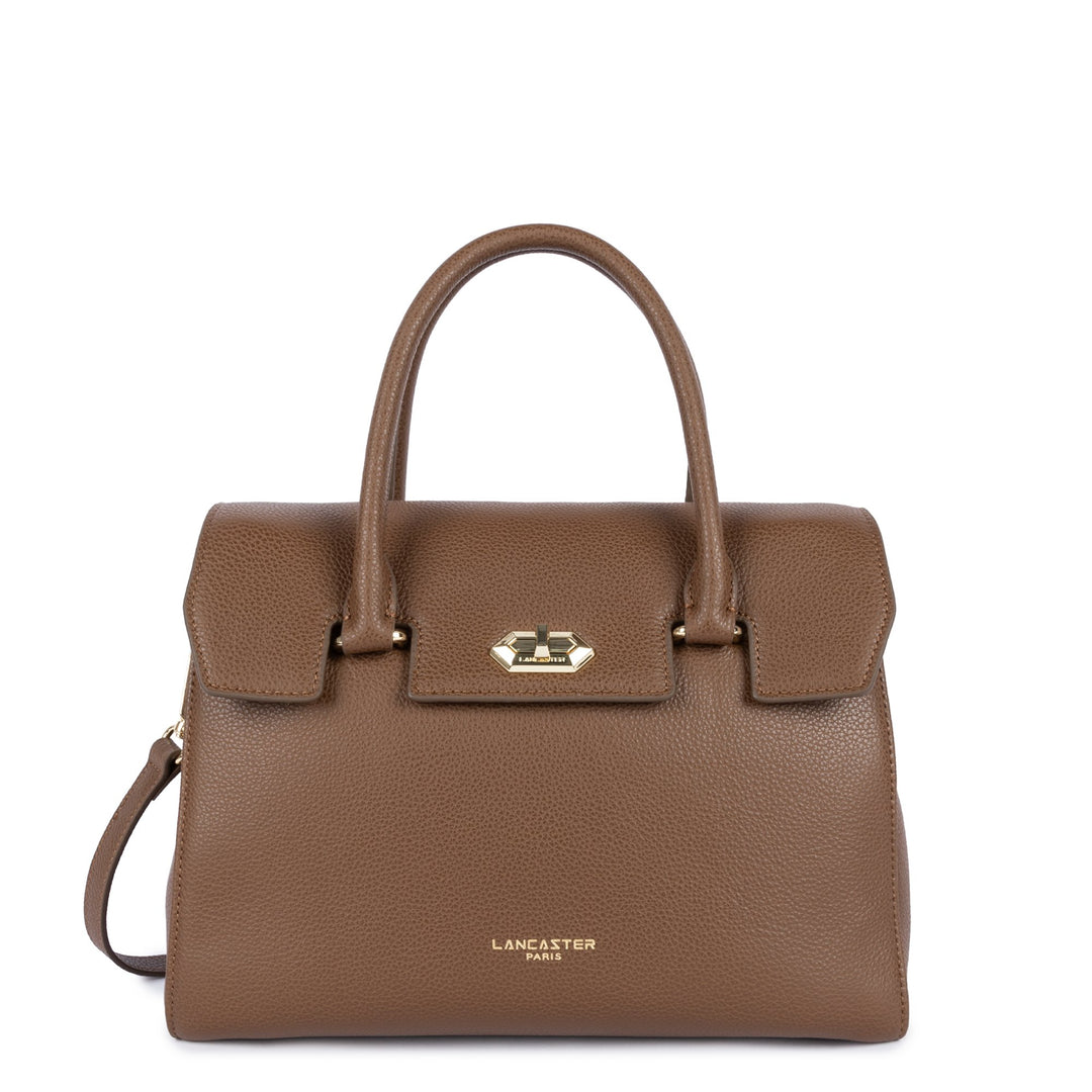 Lancaster Milano Cosmos 547-56 Chestnut Flap Handbag with Clasp M