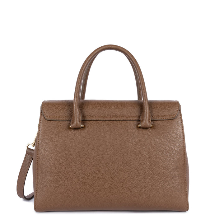 Lancaster Milano Cosmos 547-56 Chestnut Flap Handbag with Clasp M