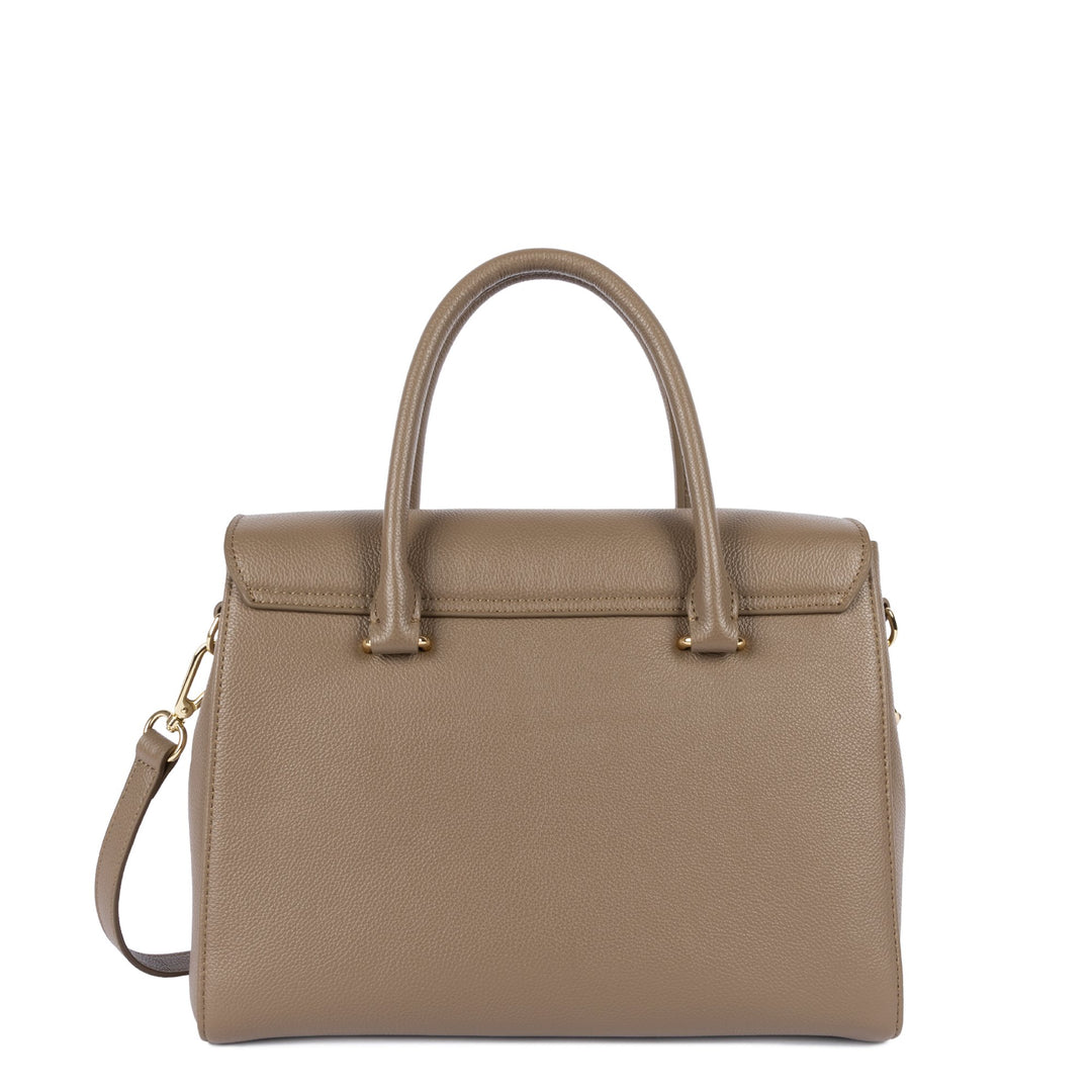 Lancaster Sac à main A rabat avec fermoir M Milano Cosmos 547-56 Sable Foncé