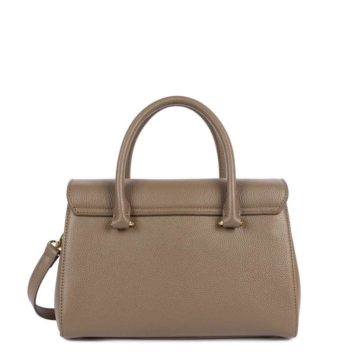 Lancaster Milano Cosmos 547-77 S Dark Sand Flap Handbag with Clasp