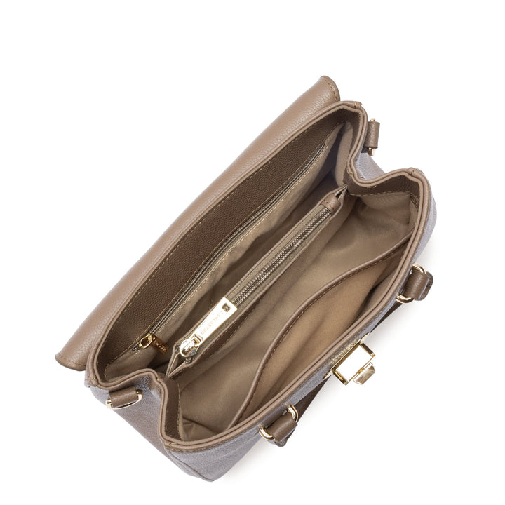 Lancaster Milano Cosmos 547-77 S Dark Sand Flap Handbag with Clasp