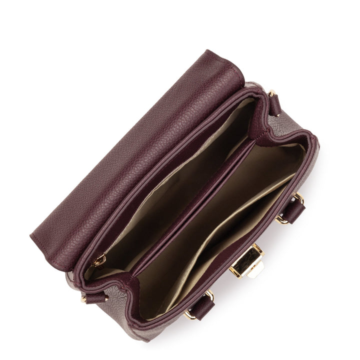 Lancaster Sac à main A rabat avec fermoir Mini Milano Cosmos 547-79 Bordeaux