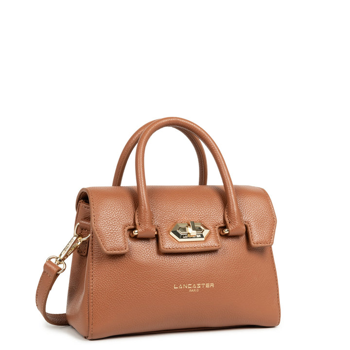 Lancaster Sac à main A rabat avec fermoir Mini Milano Cosmos 547-79 Camel