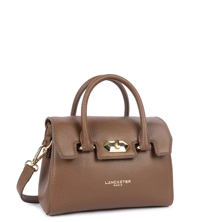 Lancaster Sac à main A rabat avec fermoir Mini Milano Cosmos 547-79 Châtaigne