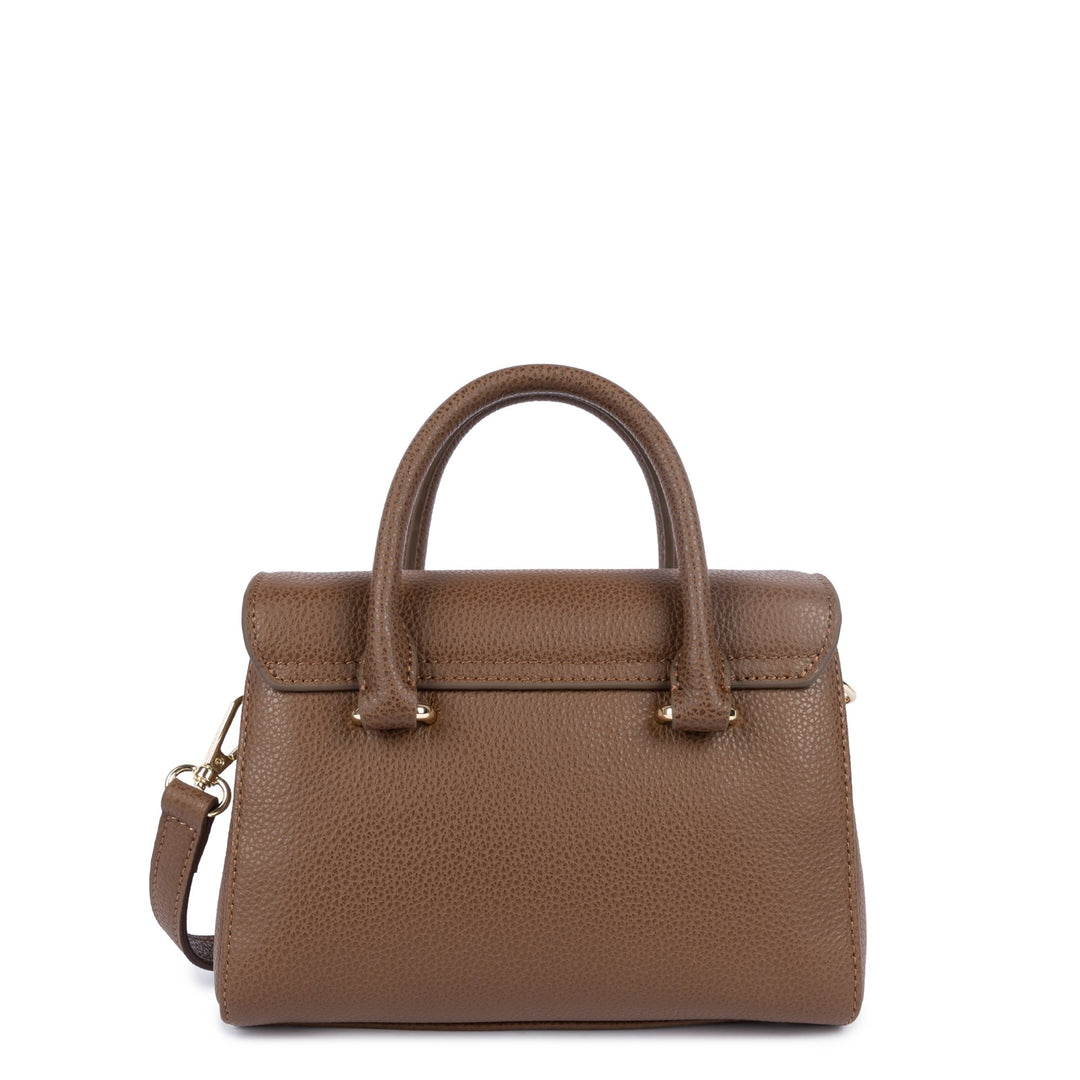 Lancaster Sac à main A rabat avec fermoir Mini Milano Cosmos 547-79 Châtaigne