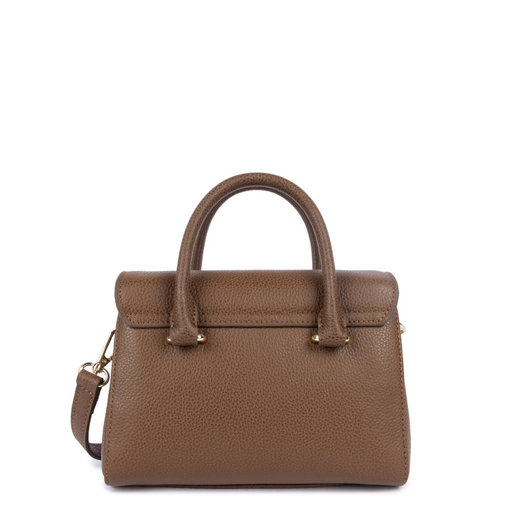 Lancaster Sac à main A rabat avec fermoir Mini Milano Cosmos 547-79 Châtaigne