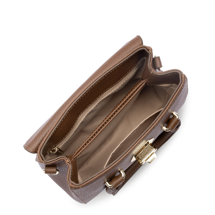 Lancaster Sac à main A rabat avec fermoir Mini Milano Cosmos 547-79 Châtaigne