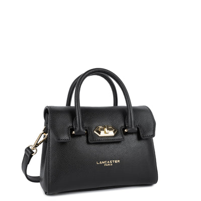 Lancaster Sac à main A rabat avec fermoir Mini Milano Cosmos 547-79 Noir