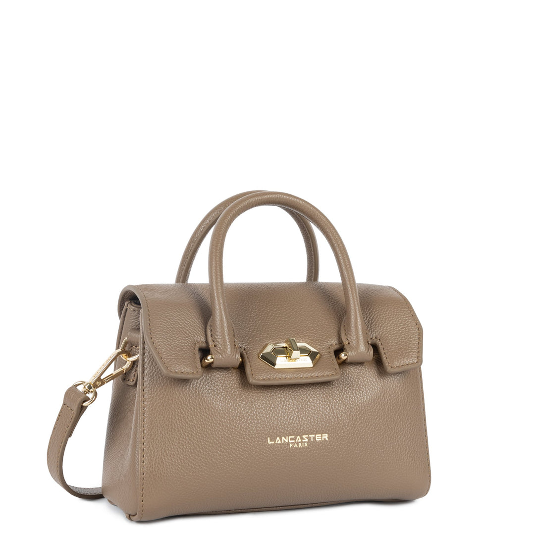 Lancaster Handbag with Flap and Clasp Mini Milano Cosmos 547-79 Dark Sand