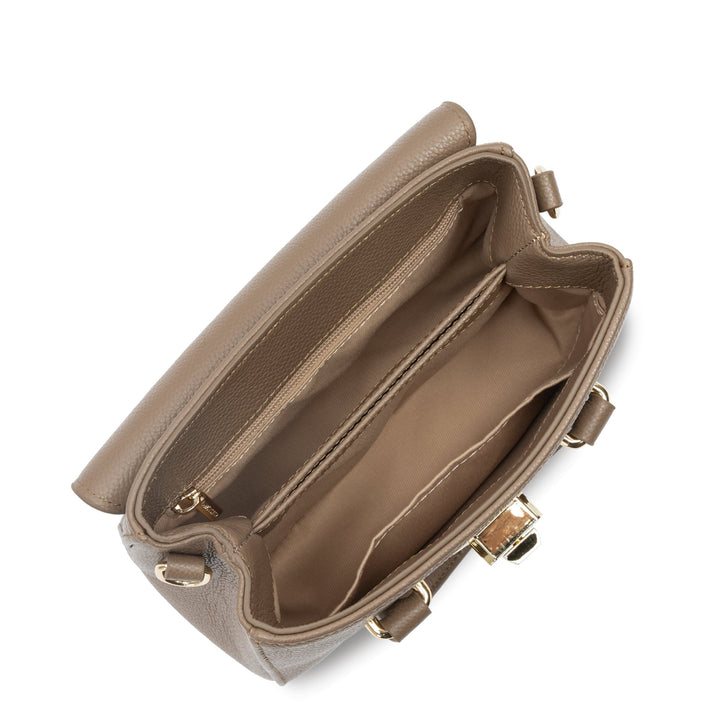 Lancaster Handbag with Flap and Clasp Mini Milano Cosmos 547-79 Dark Sand