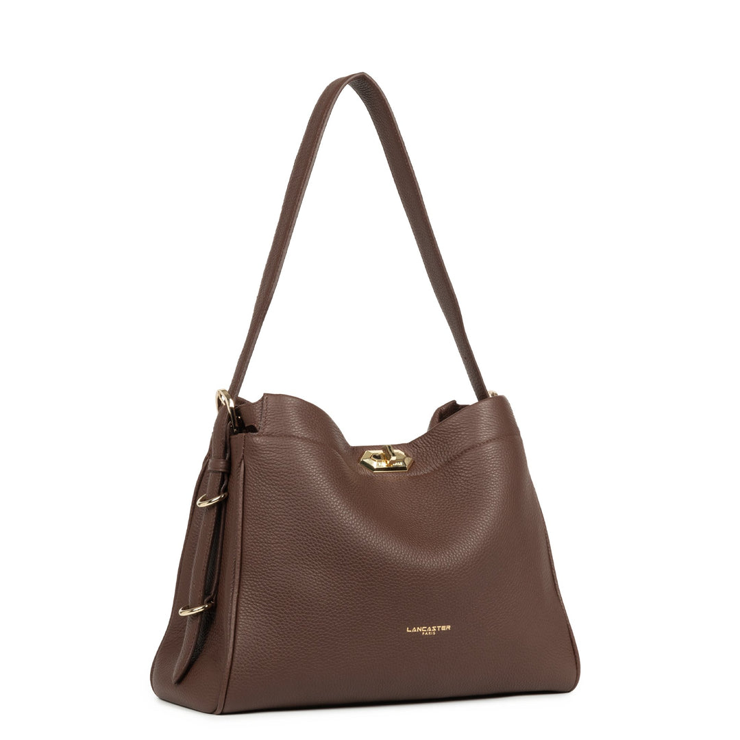 Lancaster Sac hobo Avec fermoir L Mademoiselle ROMY 572-106 Marron