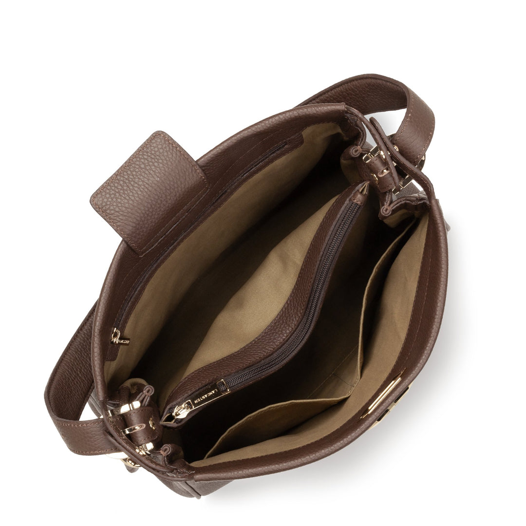 Lancaster Sac hobo Avec fermoir L Mademoiselle ROMY 572-106 Marron