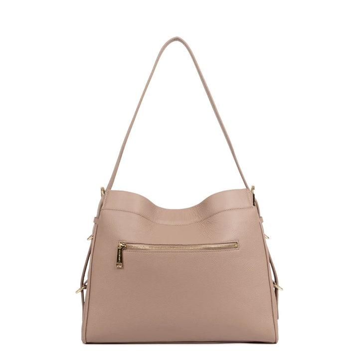 Lancaster Sac hobo Avec fermoir L Lady ROMY 572-106 Nude Fumé