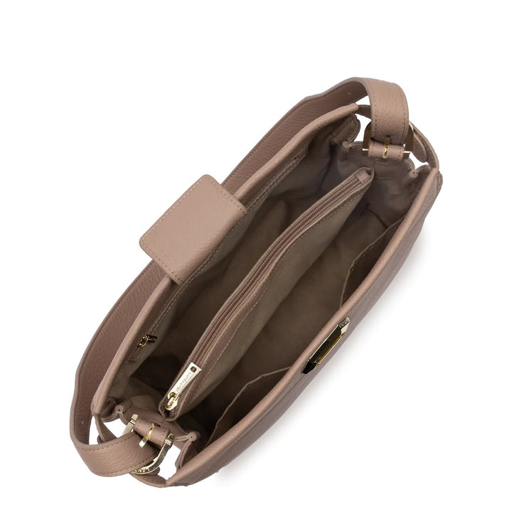 Lancaster Sac hobo Avec fermoir L Lady ROMY 572-106 Nude Fumé