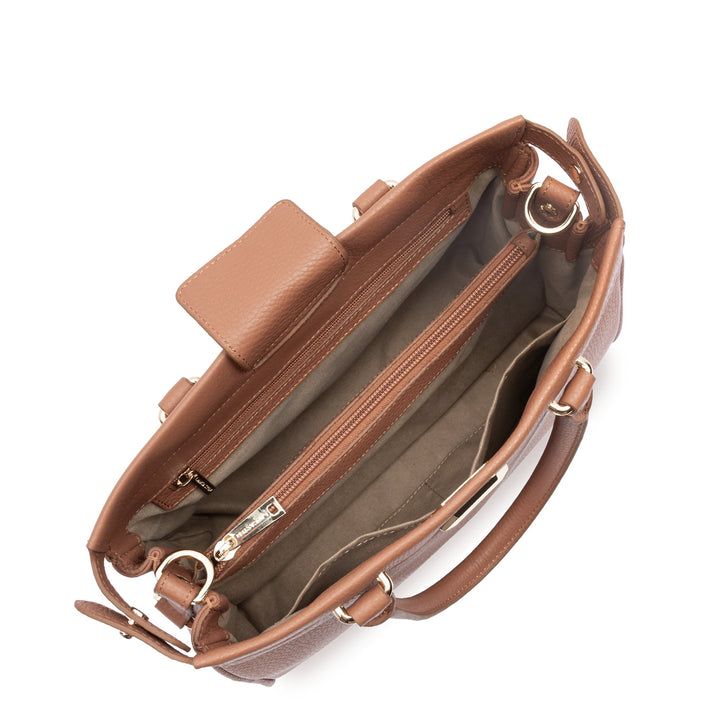 Lancaster Sac cabas main Avec fermoir Lady ROMY 572-107 Camel