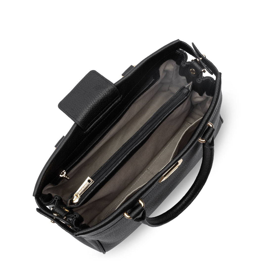 Lancaster Torba na ramię z zapięciem Lady ROMY 572-107 Czarna