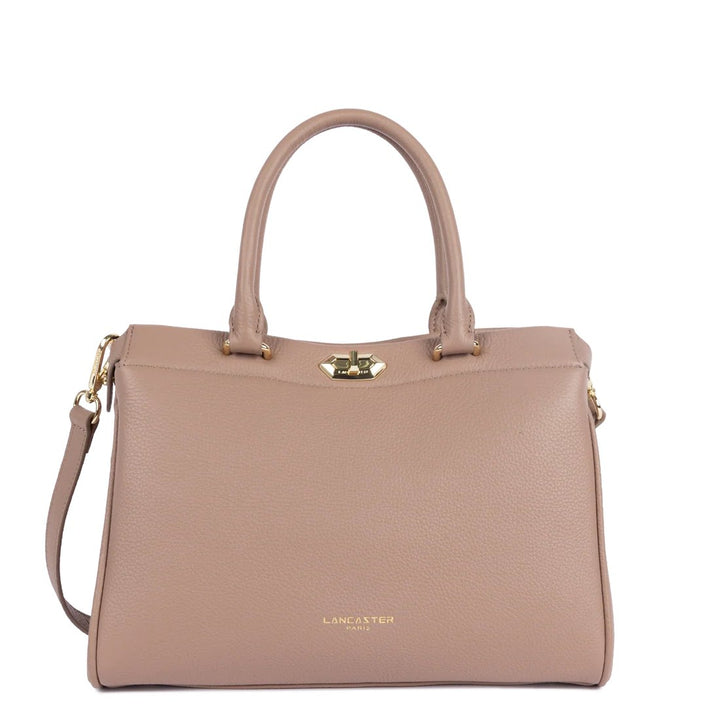 Lancaster Sac cabas main Avec fermoir Lady ROMY 572-107 Nude Fumé