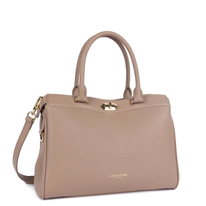 Lancaster Sac cabas main Avec fermoir Lady ROMY 572-107 Nude Fumé