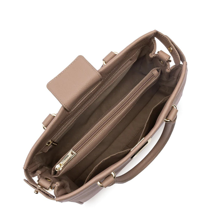 Lancaster Sac cabas main Avec fermoir Lady ROMY 572-107 Nude Fumé