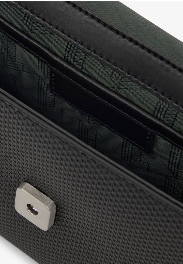 Lacoste Sacoche Mini Chantaco Cuir Noir