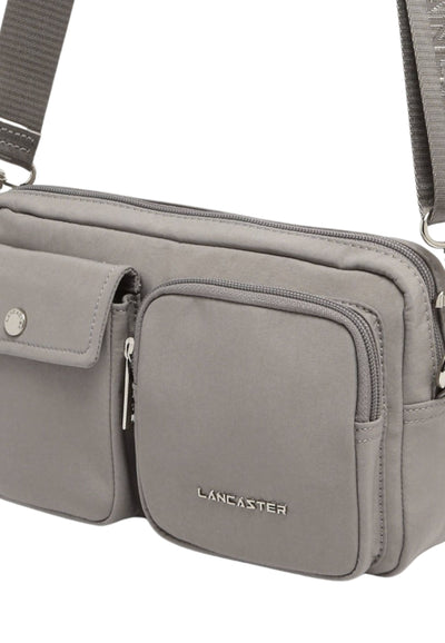 Lancaster Schoudertas met rits Basic Pocket 510-91 Donker Kiezel
