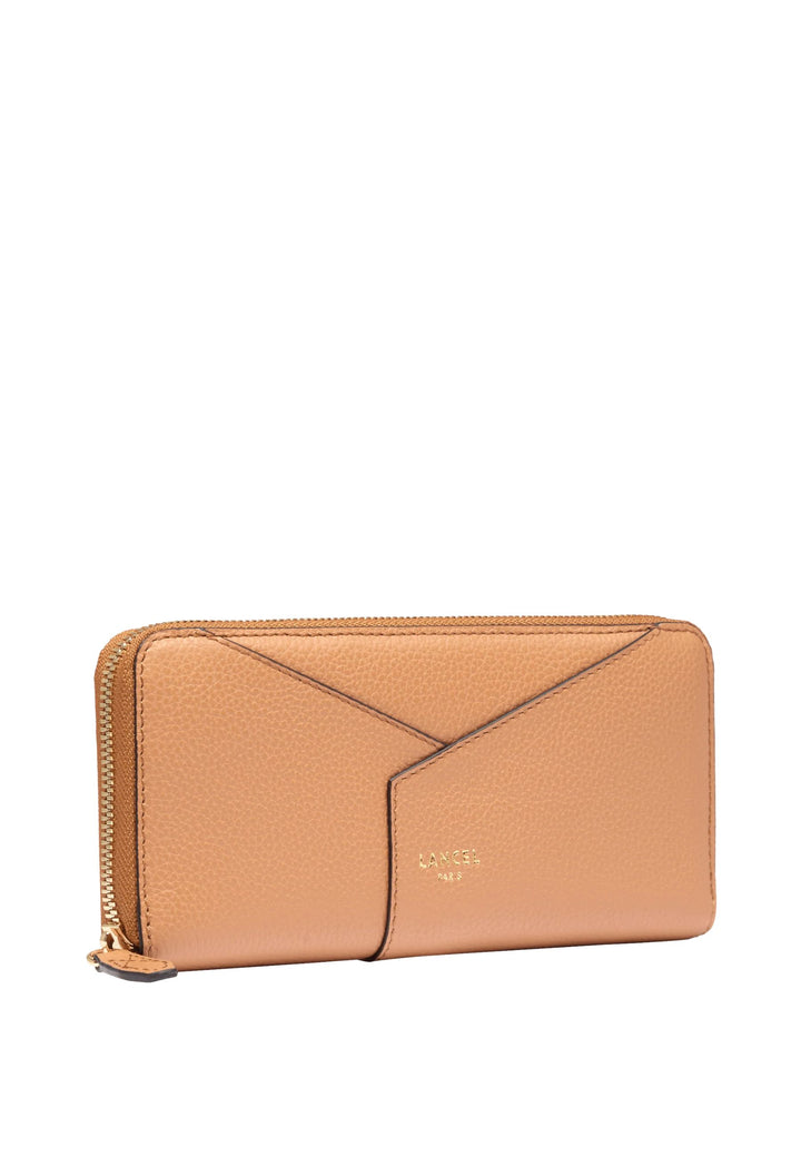 Lancel Enveloppe Portefeuille Long Zippé Cuir Camel