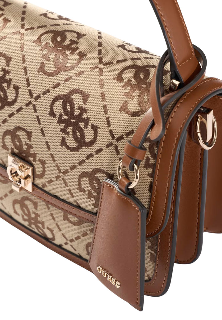 Guess Borsa con patta Audrey Monogramme Logo Latte