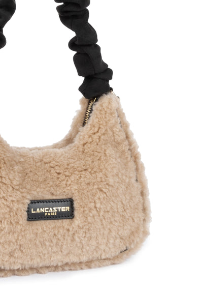 Lancaster Sac besace Zippé Moumoute 518-003 Beige - Noir