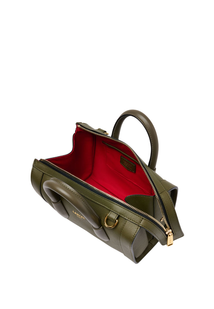 Lancel BCBG Mini Bowling Bag Leather Khaki