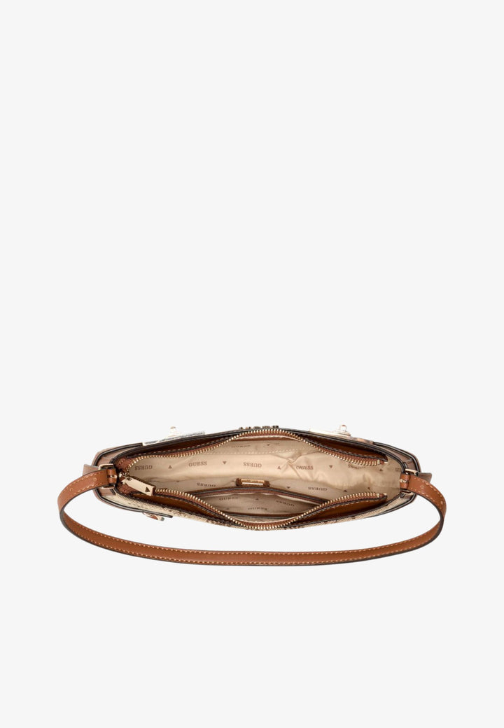 Guess Crossbody Bag Melinda Logo Tri Com Latte Logo JP990217