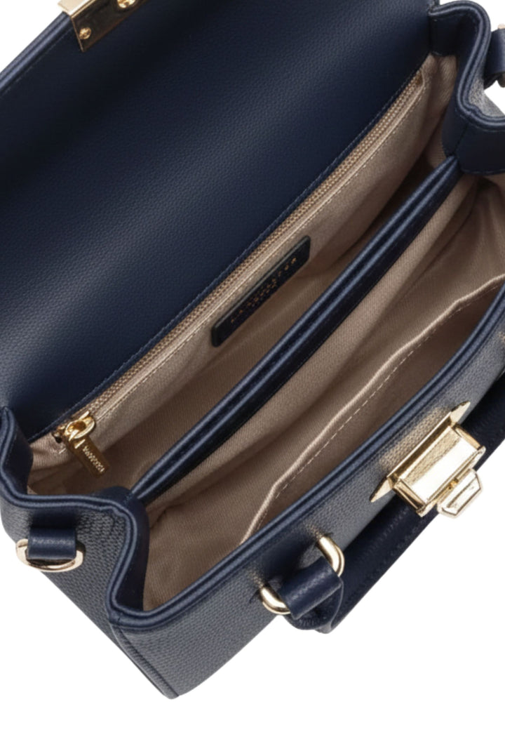 Lancaster Sac à main A rabat avec fermoir Mini Milano Cosmos 547-79 Bleu Foncé