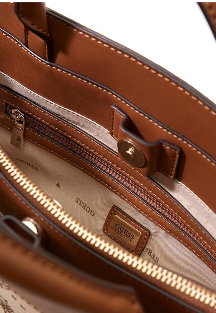 Guess Crossbody Bag Melinda Logo Tri Com Latte Logo JP990206