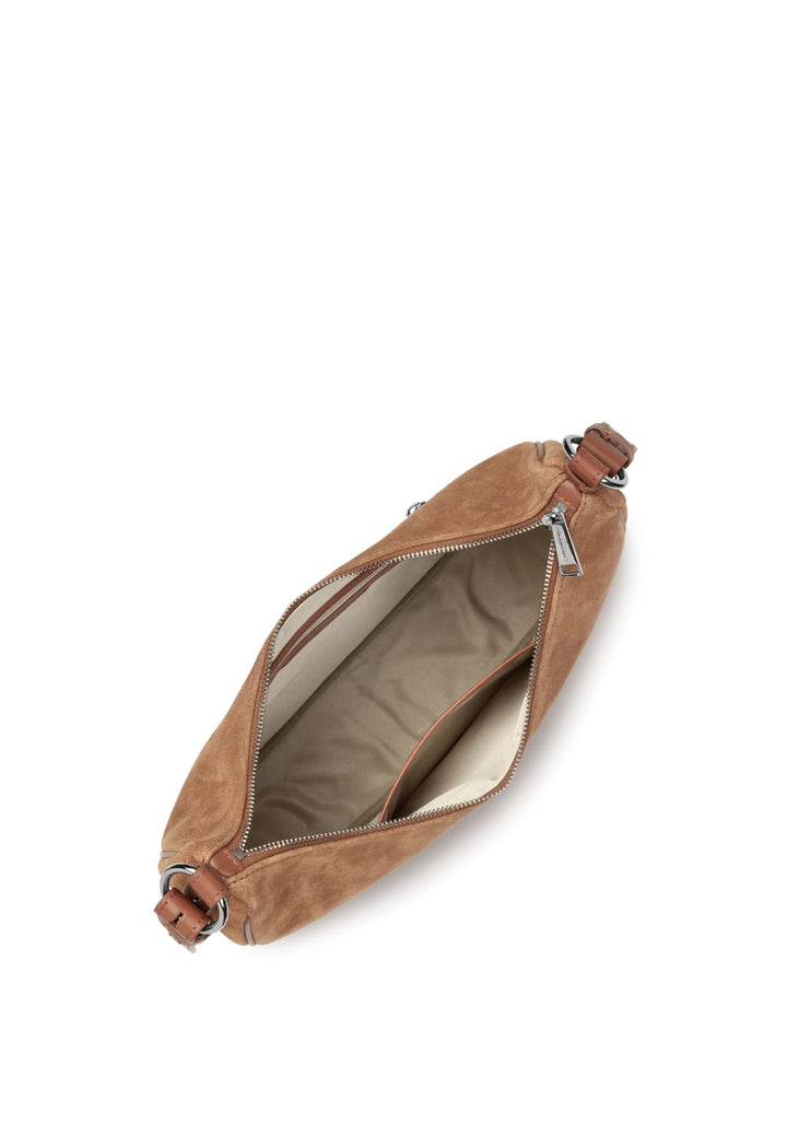 Lancaster Tasche Umhängetasche mit Reißverschluss L Wildleder 480-082 Kamel