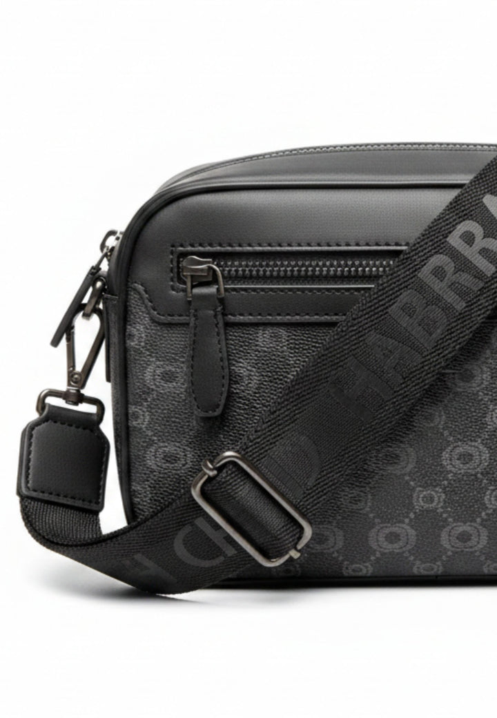 Chabrand mini messenger bag in logo-coated canvas with leather