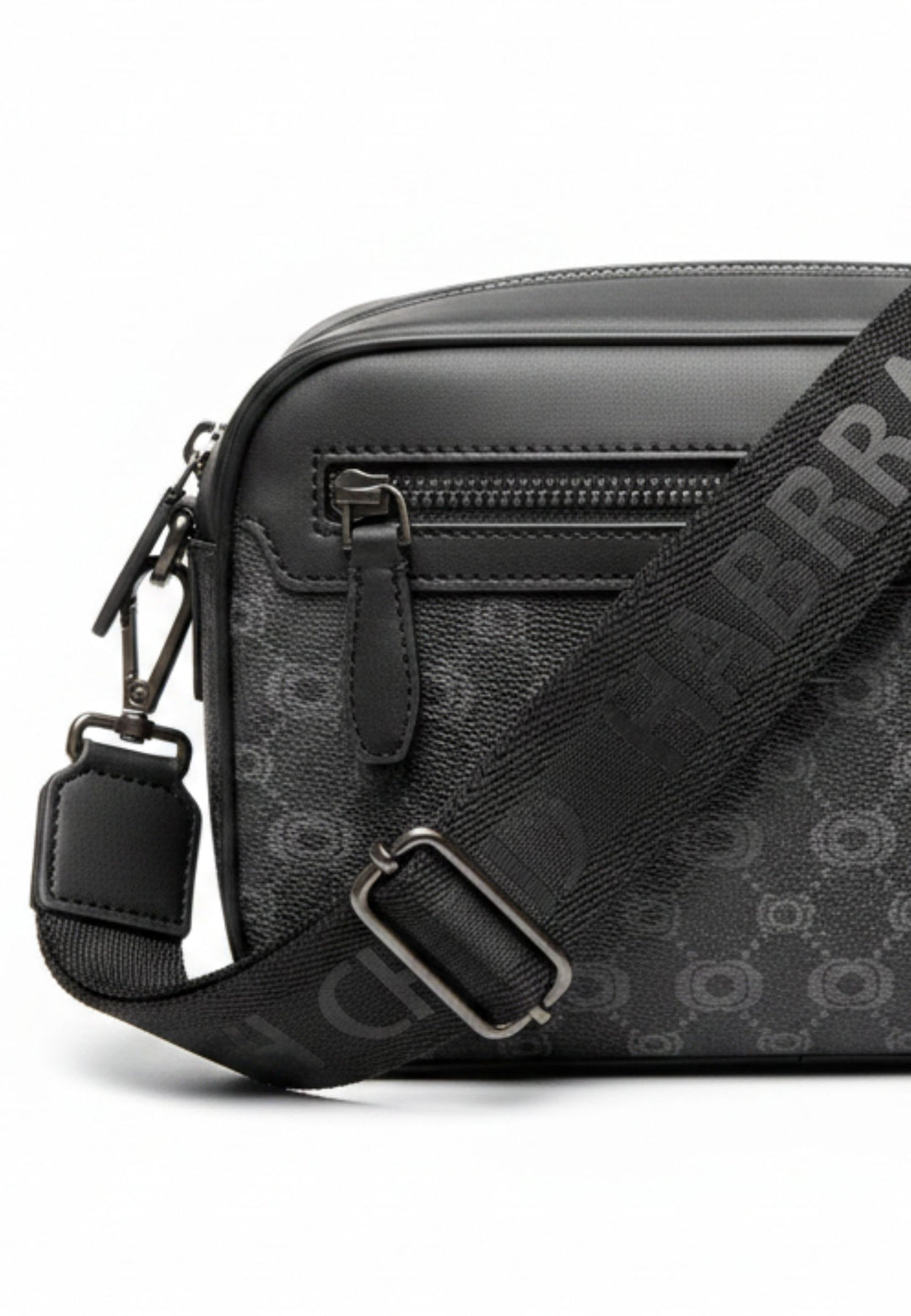 Chabrand mini messenger bag in logo-coated canvas with leather